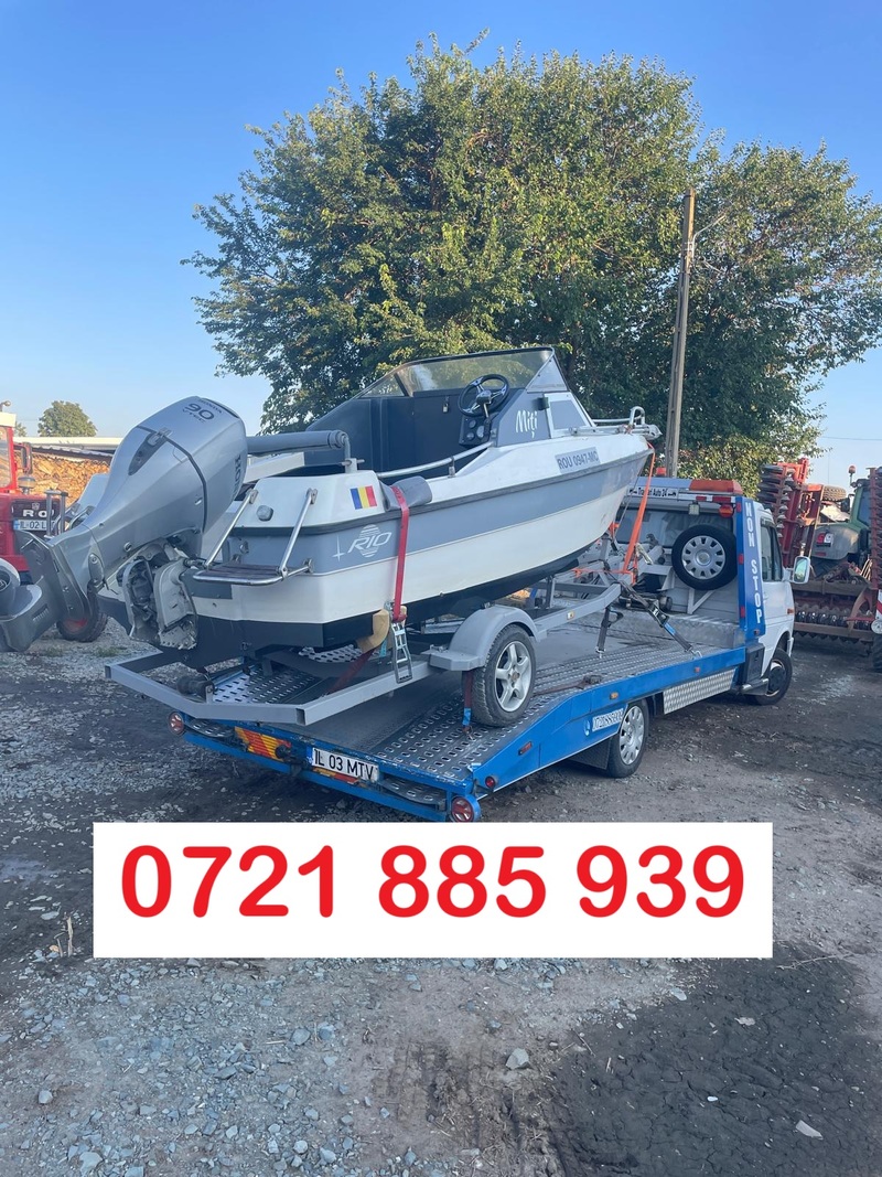 Transport cu platforma barca si peridoc